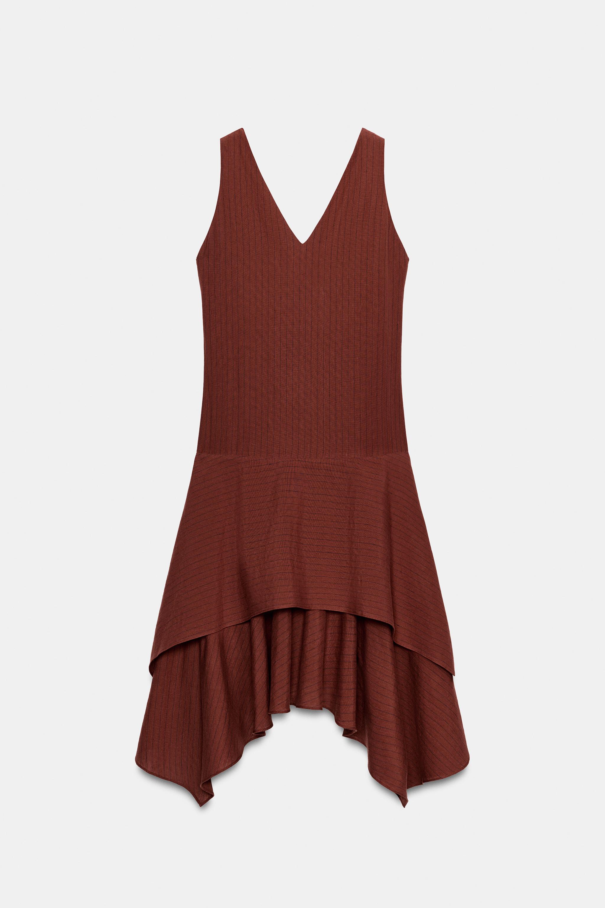 ASYMMETRIC STRIPED DRESS ZW COLLECTION